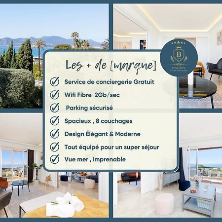 Suite Riviera - Sea View - Clim - 50M Plage - Residence De Standing - Spacieux 180 M2 - Parking Cannes Exterior photo